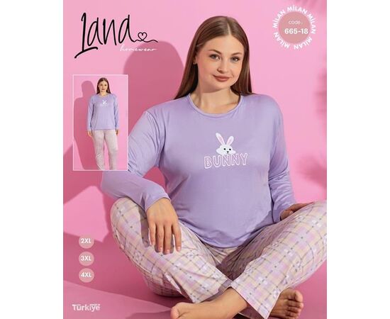 Пижама женская 665-18 lilac р.3XL-5XL "Vehuiah" недорого оптом от прямого поставщика Фотография Пижама женская 665-18 lilac р.3XL-5XL "Vehuiah" недорого оптом от прямого поставщика