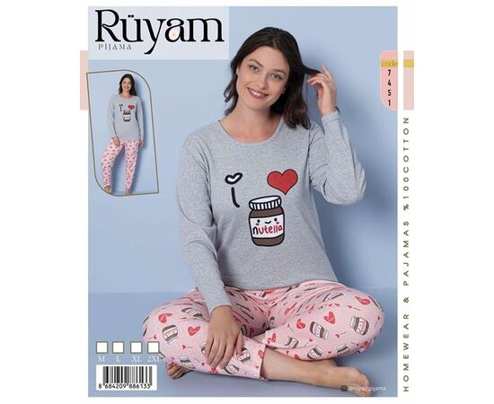 Пижама женская 7451 grey р.M-2XL "Vehuiah" недорого оптом от прямого поставщика Фотография Пижама женская 7451 grey р.M-2XL "Vehuiah" недорого оптом от прямого поставщика