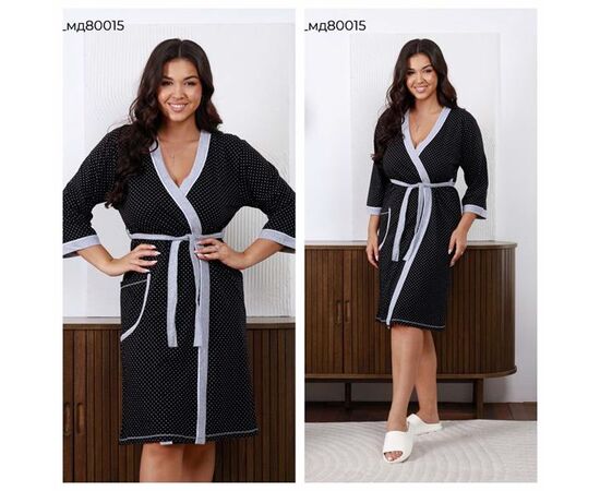Халат женский 80015 black р.2XL-4XL "Vehuiah" недорого оптом от прямого поставщика Фотография Халат женский 80015 black р.2XL-4XL "Vehuiah" недорого оптом от прямого поставщика