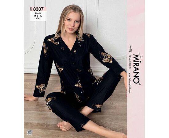 Пижама женская 8307 black р.M-XL "Vehuiah" недорого оптом от прямого поставщика Фотография Пижама женская 8307 black р.M-XL "Vehuiah" недорого оптом от прямого поставщика