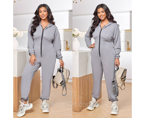 Комбінезон жіночий на блискавці рубчик (46-60) "LADA" недорогий від прямого постачальника, зображення 2