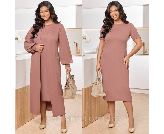 Костюм 2-ка жіночий стильний рубчик розміри: 46-60 "LADA" недорого від прямого постачальника, зображення 2