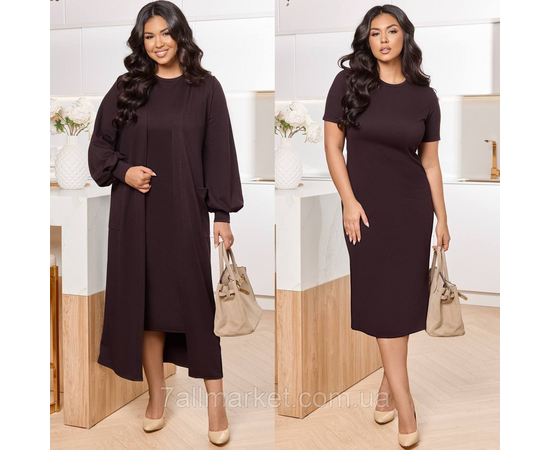 Фотография Костюм 2-ка женский  стильный рубчик размеры: 46-60 "LADA" недорого от прямого поставщика, изображение 2