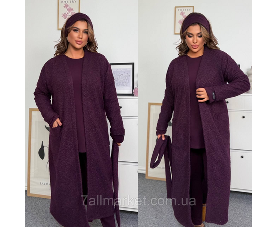 Кардиган-пальто жіночий еко-барашок на флісі 46-60 "LADA" недорого від прямого постачальника, зображення 2
