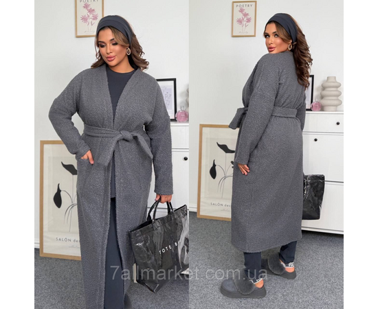 Кардиган-пальто жіночий еко-барашок на флісі 46-60 "LADA" недорого від прямого постачальника, зображення 2