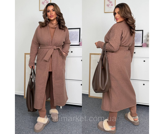 Кардиган-пальто жіночий еко-барашок на флісі 46-60 "LADA" недорого від прямого постачальника, зображення 2