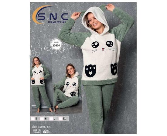 Пижама тёплая женская 20304 green р.S-XL "DONELLA" недорого оптом от прямого поставщика Фотография Пижама тёплая женская 20304 green р.S-XL "DONELLA" недорого оптом от прямого поставщика