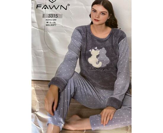 Піжама тепла жіноча 3315 grey р.S-XL "DONELLA" недорого оптом від прямого постачальника Піжама тепла жіноча 3315 grey р.S-XL "DONELLA" недорого оптом від прямого постачальника