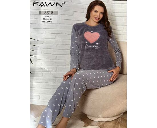 Пижама тёплая женская 3318 grey р.S-XL "DONELLA" недорого оптом от прямого поставщика Фотография Пижама тёплая женская 3318 grey р.S-XL "DONELLA" недорого оптом от прямого поставщика