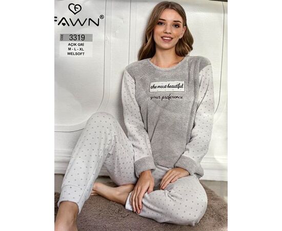 Пижама тёплая женская 3319 grey р.S-XL "DONELLA" недорого оптом от прямого поставщика Фотография Пижама тёплая женская 3319 grey р.S-XL "DONELLA" недорого оптом от прямого поставщика