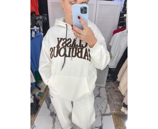 Худи женское 5814 white р.S-L "Karon" недорого оптом от прямого поставщика Фотография Худи женское 5814 white р.S-L "Karon" недорого оптом от прямого поставщика