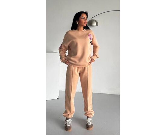 Костюм спортивний жіночий 03 beige р.S-L "Karon" недорого оптом від прямого постачальника Костюм спортивний жіночий 03 beige р.S-L "Karon" недорого оптом від прямого постачальника