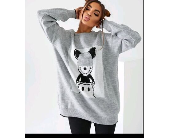 Светр жіночий LR741 grey р.one size "Lora" недорого оптом від прямого постачальника Светр жіночий LR741 grey р.one size "Lora" недорого оптом від прямого постачальника