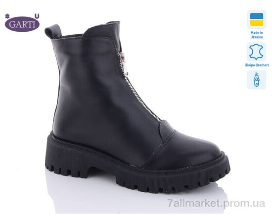 Ботинки женские стильные зима 305 чорна шкіра хутро (6 пар р.36-40) "Garti" недорого оптом от прямого поставщика Фотография Ботинки женские стильные зима 305 чорна шкіра хутро (6 пар р.36-40) "Garti" недорого оптом от прямого поставщика