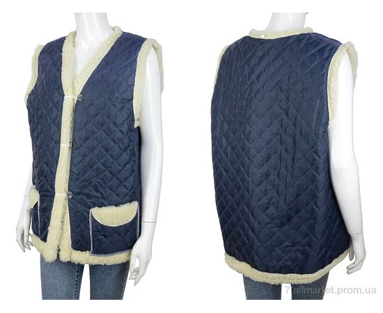 Жилетка жіноча Зима Жилетка хутро синьо-біла (8 шт. р.сітка52-62) "LiBang" недорого оптом від прямого постачальника, зображення 3 Жилетка жіноча Зима Жилетка хутро синьо-біла (8 шт. р.сітка52-62) "LiBang" недорого оптом від прямого постачальника, зображення 3
