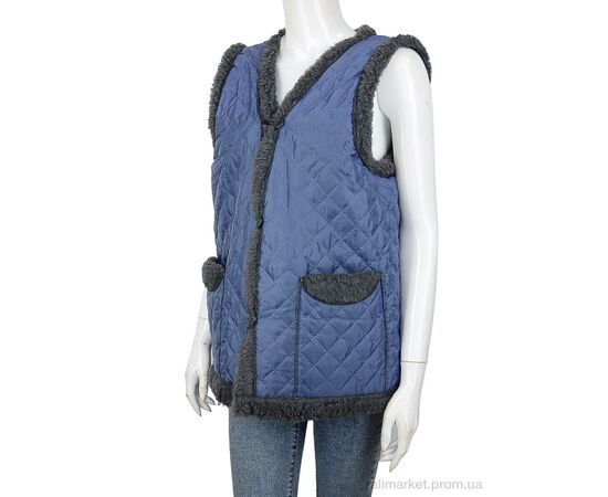 Жилетка жіноча Зима Жилетка хутро синьо-сіра (6 шт. р.сітка52-62) "LiBang" недорого оптом від прямого постачальника Жилетка жіноча Зима Жилетка хутро синьо-сіра (6 шт. р.сітка52-62) "LiBang" недорого оптом від прямого постачальника