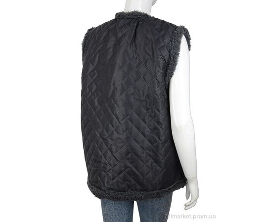 Жилетка жіноча Зима Жилетка хутро чорно-сіра (6 шт. р.сітка52-62) "LiBang" недорого оптом від прямого постачальника, зображення 2 Жилетка жіноча Зима Жилетка хутро чорно-сіра (6 шт. р.сітка52-62) "LiBang" недорого оптом від прямого постачальника, зображення 2