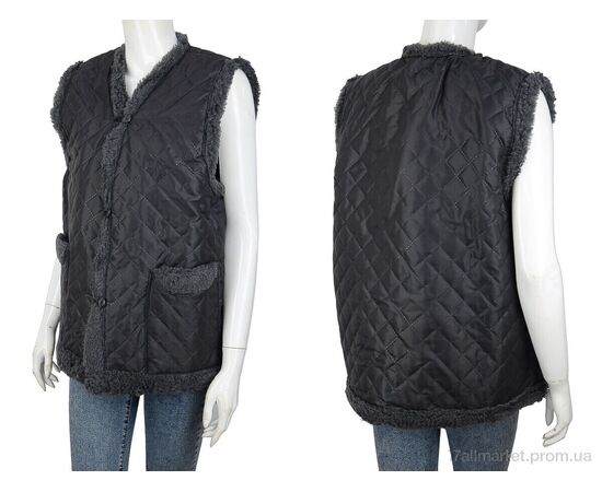 Жилетка жіноча Зима Жилетка хутро чорно-сіра (6 шт. р.сітка52-62) "LiBang" недорого оптом від прямого постачальника, зображення 3 Жилетка жіноча Зима Жилетка хутро чорно-сіра (6 шт. р.сітка52-62) "LiBang" недорого оптом від прямого постачальника, зображення 3