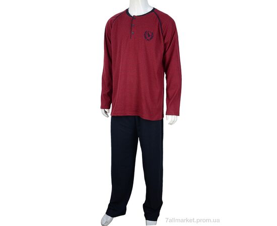 Пижама мужская Весна/осень 7103 bordo (4 шт. р.сетка 2XL-4XL) "Nicoletta" недорого оптом от прямого поставщика Фотография Пижама мужская Весна/осень 7103 bordo (4 шт. р.сетка 2XL-4XL) "Nicoletta" недорого оптом от прямого поставщика
