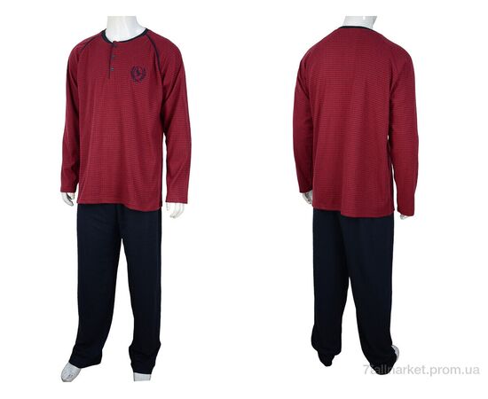 Пижама мужская Весна/осень 7103 bordo (4 шт. р.сетка 2XL-4XL) "Nicoletta" недорого оптом от прямого поставщика, изображение 3 Фотография Пижама мужская Весна/осень 7103 bordo (4 шт. р.сетка 2XL-4XL) "Nicoletta" недорого оптом от прямого поставщика, изображение 3