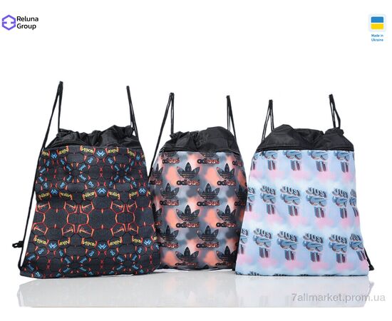 Рюкзак-мешок унисекс  BX001-3 mix (5 шт. р.сетка ) "Reluna Group" недорого оптом от прямого поставщика, изображение 2 Фотография Рюкзак-мешок унисекс  BX001-3 mix (5 шт. р.сетка ) "Reluna Group" недорого оптом от прямого поставщика, изображение 2