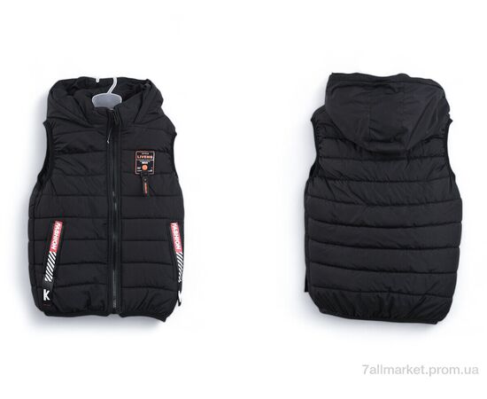 Жилетка детская Весна/осень 3790-3 black (5 шт. р.сетка 130-170) "Мир" недорого оптом от прямого поставщика, изображение 3 Фотография Жилетка детская Весна/осень 3790-3 black (5 шт. р.сетка 130-170) "Мир" недорого оптом от прямого поставщика, изображение 3