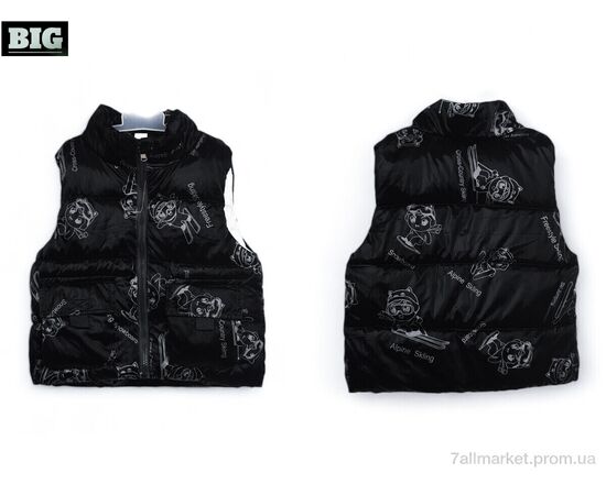 Жилетка дитяча Весна/осінь 3790-10 black (5 шт. р.сітка90-130) "BIG" недорого оптом від прямого постачальника, зображення 3 Жилетка дитяча Весна/осінь 3790-10 black (5 шт. р.сітка90-130) "BIG" недорого оптом від прямого постачальника, зображення 3