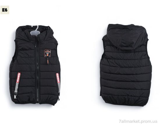 Жилетка дитяча Весна/осінь 3790-3 black (5 шт. р.сітка130-170) "BIG" недорого оптом від прямого постачальника, зображення 3 Жилетка дитяча Весна/осінь 3790-3 black (5 шт. р.сітка130-170) "BIG" недорого оптом від прямого постачальника, зображення 3