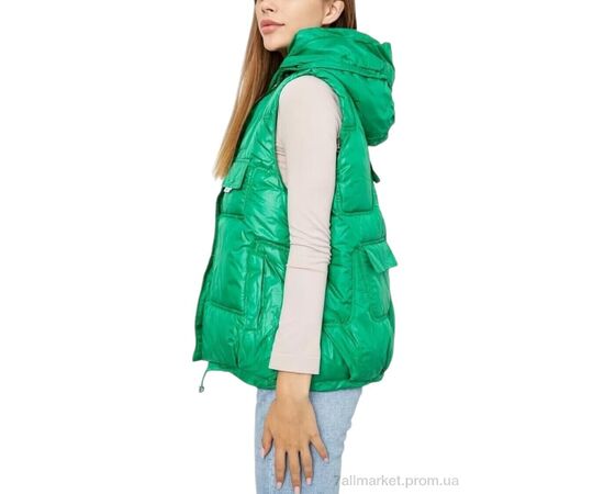 Жилетка женская Зима 810 green (5 шт. р.сетка L-2XL) "Massmag" недорого оптом от прямого поставщика, изображение 2 Фотография Жилетка женская Зима 810 green (5 шт. р.сетка L-2XL) "Massmag" недорого оптом от прямого поставщика, изображение 2