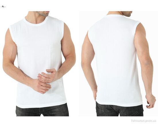 Майка чоловіча Літо FBR0290G white (2XL) (1 шт. р.сіткаOne size) "NOVA VIDNOVA" недорого оптом від прямого постачальника, зображення 3 Майка чоловіча Літо FBR0290G white (2XL) (1 шт. р.сіткаOne size) "NOVA VIDNOVA" недорого оптом від прямого постачальника, зображення 3