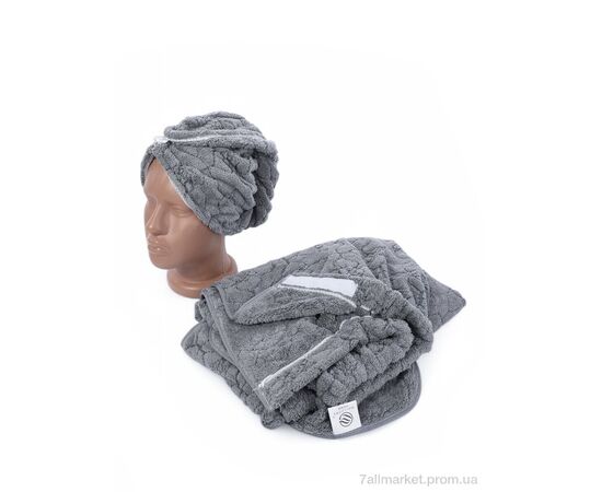 Полотенце Весна/осень 10306-6959 grey набір баня+чолма (70x140) (1 шт. р.сетка ) "Obuvok" недорого оптом от прямого поставщика Фотография Полотенце Весна/осень 10306-6959 grey набір баня+чолма (70x140) (1 шт. р.сетка ) "Obuvok" недорого оптом от прямого поставщика