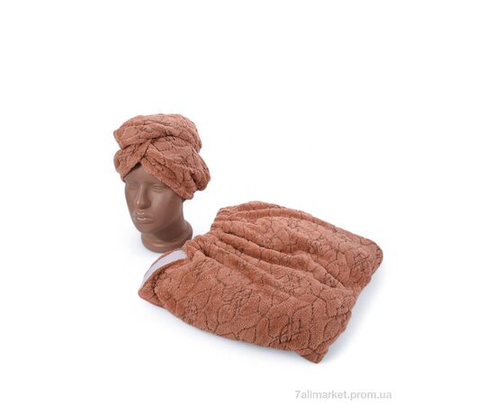 Полотенце Весна/осень 10306-6959 brown набір баня+чолма (70x140) (1 шт. р.сетка ) "Obuvok" недорого оптом от прямого поставщика Фотография Полотенце Весна/осень 10306-6959 brown набір баня+чолма (70x140) (1 шт. р.сетка ) "Obuvok" недорого оптом от прямого поставщика