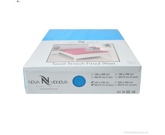Постільна білизна  01-4 Простирало МАХРОВЕ (100x200)+одна наволочка(50x70) блакитний (5 шт. р.сіткаOne size) "NOVA VIDNOVA" недорого оптом від прямого постачальника, зображення 3 Постільна білизна  01-4 Простирало МАХРОВЕ (100x200)+одна наволочка(50x70) блакитний (5 шт. р.сіткаOne size) "NOVA VIDNOVA" недорого оптом від прямого постачальника, зображення 3
