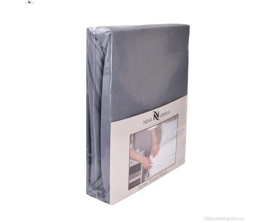 Постільна білизна  01-2 Простирало ТРИКОТАЖНЕ (180x200)+дві наволочки(50x70) сірий (5 шт. р.сіткаOne size) "NOVA VIDNOVA" недорого оптом від прямого постачальника, зображення 2