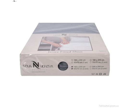 Постільна білизна  01-2 Простирало ТРИКОТАЖНЕ (140x200)+одна наволочка(50x70) сірий (5 шт. р.сіткаOne size) "NOVA VIDNOVA" недорого оптом від прямого постачальника, зображення 3