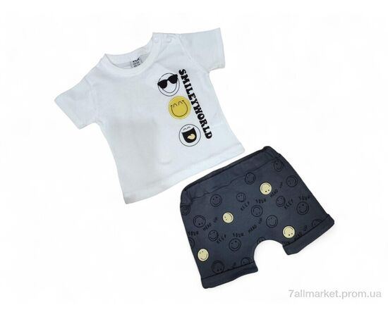 Костюм дитячий Літо 53447 білий (3 шт. р.сітка9-24) "Kids-modnik" недорого оптом від прямого постачальника Костюм дитячий Літо 53447 білий (3 шт. р.сітка9-24) "Kids-modnik" недорого оптом від прямого постачальника