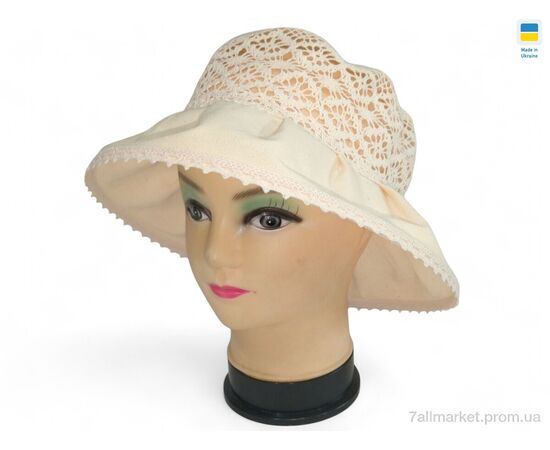 Капелюх жіночий Літо 0025 бежевий (5 шт. р.сітка56-62) "Mabi" недорого оптом від прямого постачальника Капелюх жіночий Літо 0025 бежевий (5 шт. р.сітка56-62) "Mabi" недорого оптом від прямого постачальника