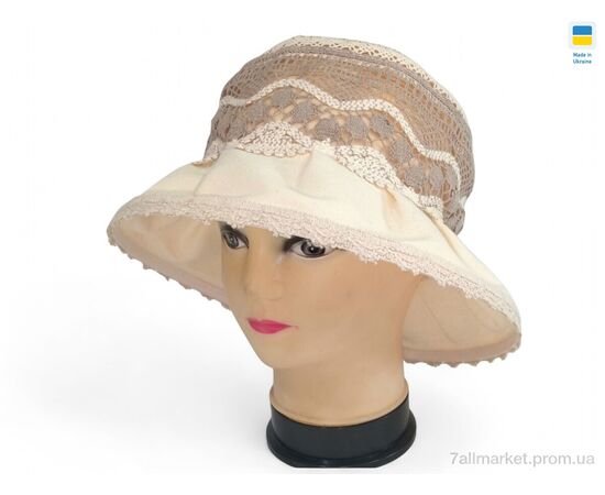 Капелюх жіночий Літо 0028 бежевий (5 шт. р.сітка56-62) "Mabi" недорого оптом від прямого постачальника Капелюх жіночий Літо 0028 бежевий (5 шт. р.сітка56-62) "Mabi" недорого оптом від прямого постачальника