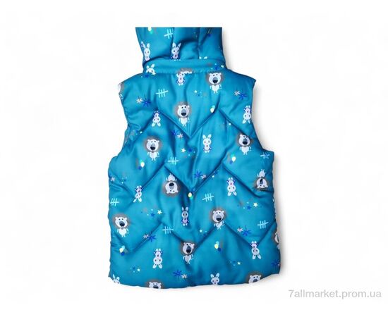 Жилетка дитяча Весна/осінь 907 т.бірюзовий (5 шт. р.сітка98-122) "Kids-modnik" недорого оптом від прямого постачальника, зображення 2