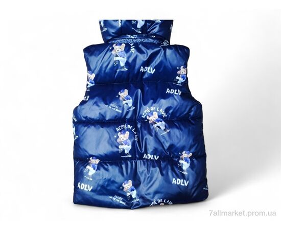 Жилетка дитяча Весна/осінь 902 т.синій (5 шт. р.сітка98-122) "Kids-modnik" недорого оптом від прямого постачальника, зображення 2