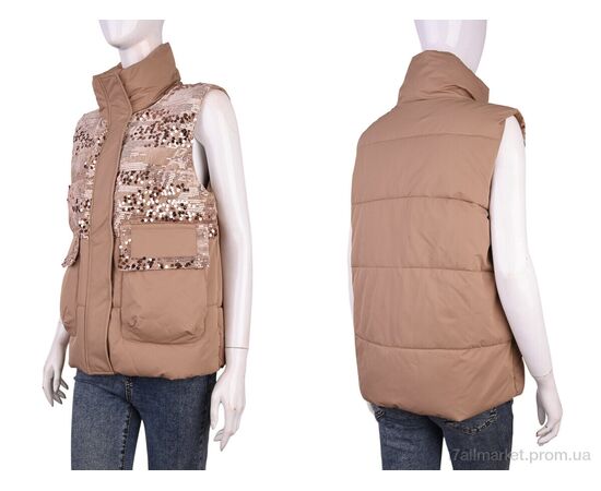 Жилетка женская Весна/осень M01 (11959) beige (4 шт. р.сетка M-2XL) "Obuvok" недорого оптом от прямого поставщика, изображение 3 Фотография Жилетка женская Весна/осень M01 (11959) beige (4 шт. р.сетка M-2XL) "Obuvok" недорого оптом от прямого поставщика, изображение 3