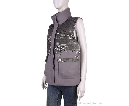 Жилетка женская Весна/осень M01 (11959) grey (4 шт. р.сетка M-2XL) "Obuvok" недорого оптом от прямого поставщика Фотография Жилетка женская Весна/осень M01 (11959) grey (4 шт. р.сетка M-2XL) "Obuvok" недорого оптом от прямого поставщика