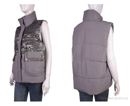 Жилетка женская Весна/осень M01 (11959) grey (4 шт. р.сетка M-2XL) "Obuvok" недорого оптом от прямого поставщика, изображение 3 Фотография Жилетка женская Весна/осень M01 (11959) grey (4 шт. р.сетка M-2XL) "Obuvok" недорого оптом от прямого поставщика, изображение 3