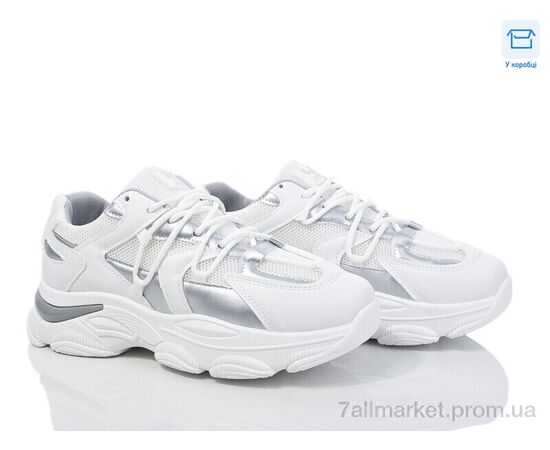 Кросівки жіночі модні Весна/осінь M1 white-silver (8 пар р.37-41) "Синдикат взуття" недорого оптом від прямого постачальника Кросівки жіночі модні Весна/осінь M1 white-silver (8 пар р.37-41) "Синдикат взуття" недорого оптом від прямого постачальника