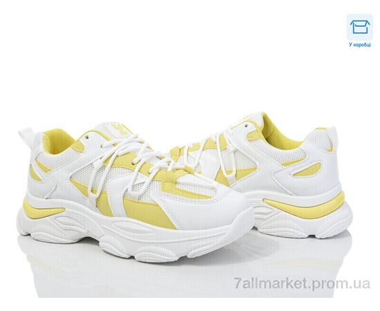 Кросівки жіночі модні Весна/осінь M1 white-yellow (8 пар р.37-41) "Синдикат взуття" недорого оптом від прямого постачальника Кросівки жіночі модні Весна/осінь M1 white-yellow (8 пар р.37-41) "Синдикат взуття" недорого оптом від прямого постачальника
