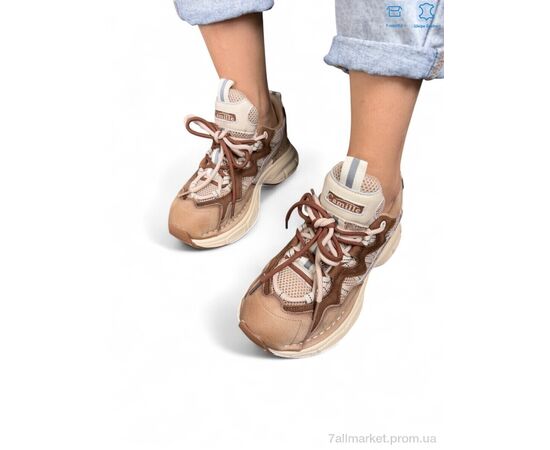 Кроссовки женские модные Весна/осень BA1002-1 l.brown (8 пар р.36-40) "Camille" недорого оптом от прямого поставщика Фотография Кроссовки женские модные Весна/осень BA1002-1 l.brown (8 пар р.36-40) "Camille" недорого оптом от прямого поставщика