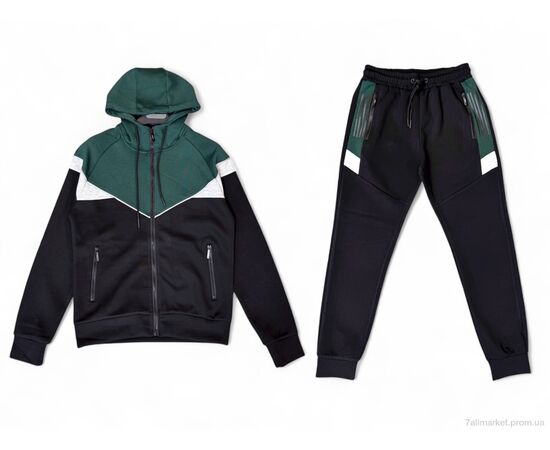 Спортивный костюм мужской Зима A135 black-green (5 шт. р.сетка M-3XL) "Audsa" недорого оптом от прямого поставщика Фотография Спортивный костюм мужской Зима A135 black-green (5 шт. р.сетка M-3XL) "Audsa" недорого оптом от прямого поставщика