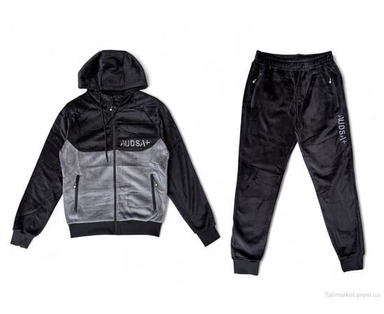 Спортивный костюм мужской Зима A130 grey-black (5 шт. р.сетка M-3XL) "Audsa" недорого оптом от прямого поставщика Фотография Спортивный костюм мужской Зима A130 grey-black (5 шт. р.сетка M-3XL) "Audsa" недорого оптом от прямого поставщика