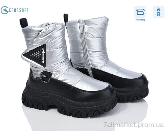 Дутики детские утепленные зима TJ1014P-1 silver (8 пар р.32-37) "CROSSOPT" недорого оптом от прямого поставщика Фотография Дутики детские утепленные зима TJ1014P-1 silver (8 пар р.32-37) "CROSSOPT" недорого оптом от прямого поставщика