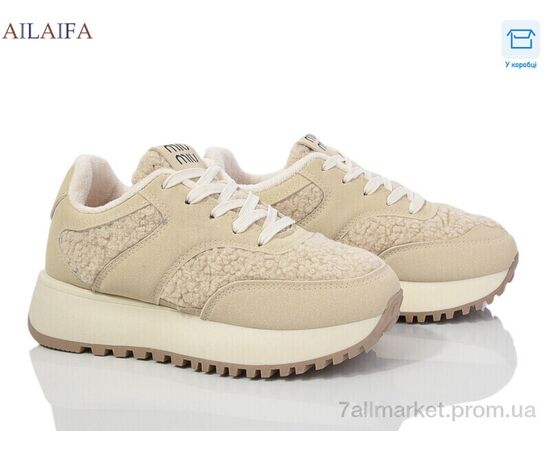 Кроссовки женские модные Весна/осень LM01 beige (8 пар р.36-41) "Ailaifa" недорого оптом от прямого поставщика Фотография Кроссовки женские модные Весна/осень LM01 beige (8 пар р.36-41) "Ailaifa" недорого оптом от прямого поставщика